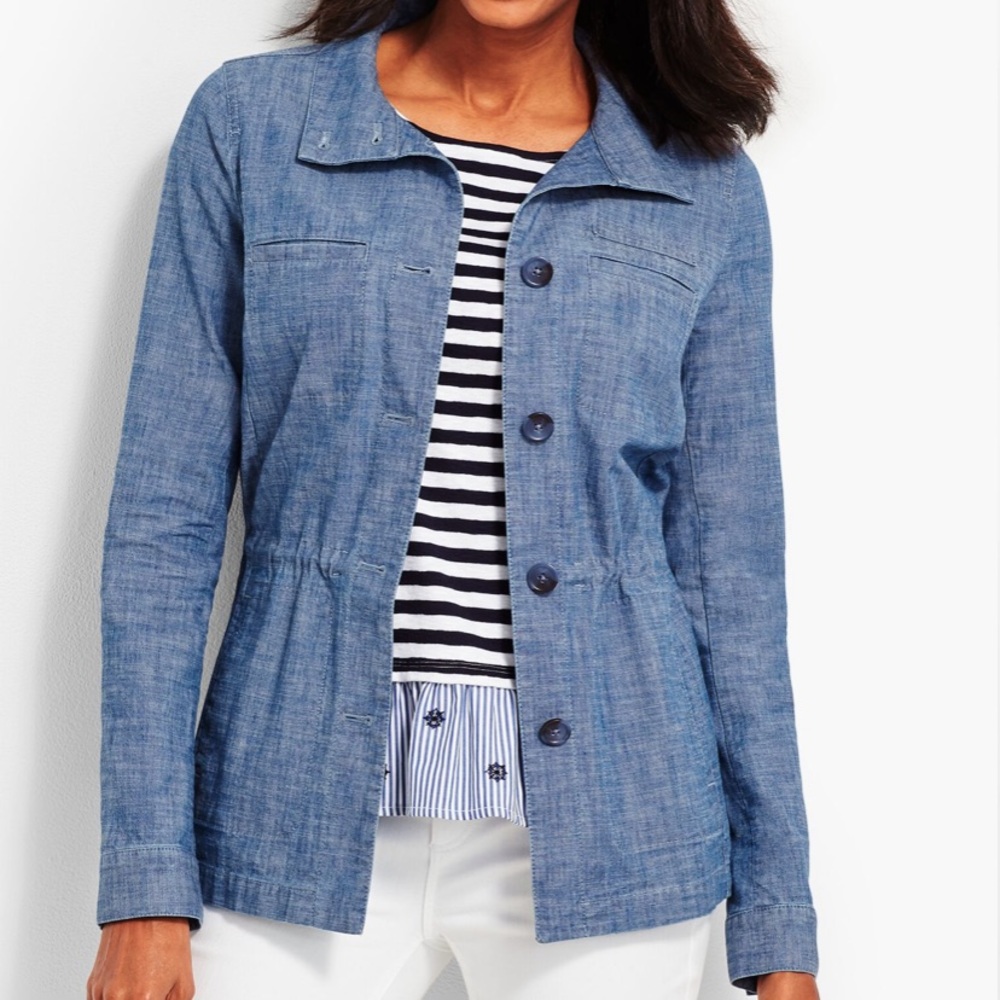 Talbots Twill Chambray Jacket NWT